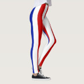 垂直デザストライプのイナー~赤~白~青~ レギンス (右)