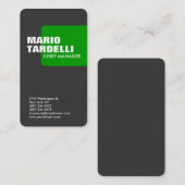 垂直トレンディーリネンカスタムは灰色の緑を作った 名刺 (正面/裏面)