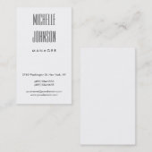 垂直トレンディー白黒グレー名刺 名刺 (正面/裏面)