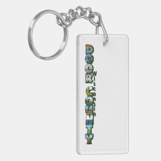 垂直ドア郡ウィスコンシン大きな文字 キーホルダー (正面左)