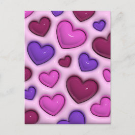 垂直ハートはがき(3D光沢ハート付) シーズンポストカード