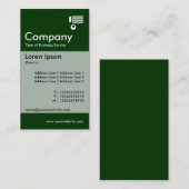 垂直バンド – 濃い緑 名刺 (正面/裏面)