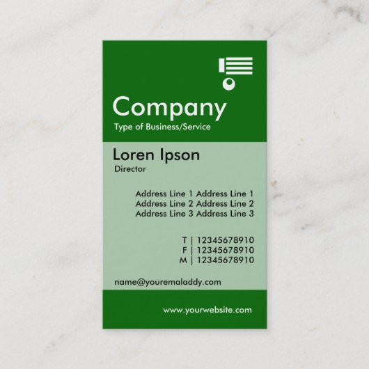 垂直バンド – 緑(006600) 名刺 (正面)