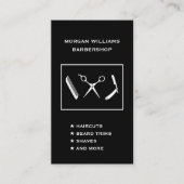 垂直バーバーショップ理容師ヘアシェーブソーシャルメディア 名刺 (正面)