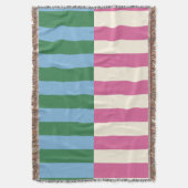 垂直パタカラフルーンストライプの スローブランケット (正面縦)