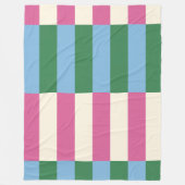 垂直パタカラフルーンストライプの フリースブランケット (正面)