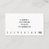 垂直パンチカード手元の熱いコップ ロイヤリティカード (裏面)