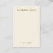 垂直パーソナライズされたモダン金ゴールド文字エレガント 名刺 (正面)