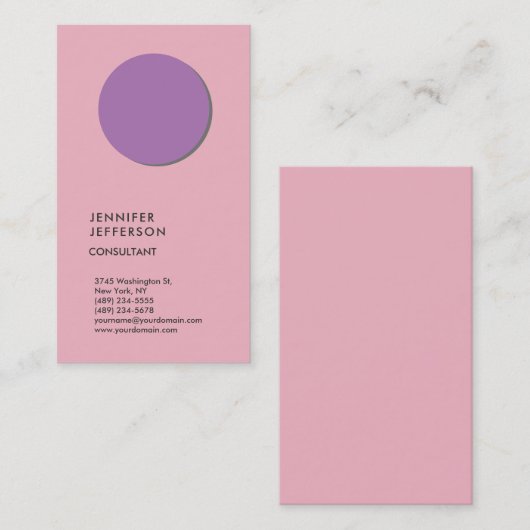 垂直フェミニントレンディーミニマモダンリスト 名刺 (正面/裏面)