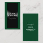 垂直フォレストグリーンブラックグレービジネスカード 名刺 (正面/裏面)
