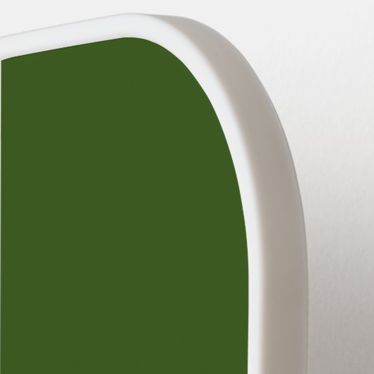 垂直フォレストグリーンホワイトイエローレーシングストライプズ ピックルボールラケット (左詳細)