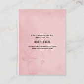 垂直フローラピンク背景の平モダン面 名刺 (裏面)