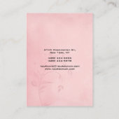 垂直フローラピンク背景の平モダン面 名刺 (裏面)