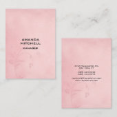 垂直フローラピンク背景の平モダン面 名刺 (正面/裏面)