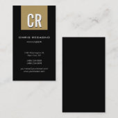 垂直ブラウニーベージュストライプホワイト名刺 名刺 (正面/裏面)