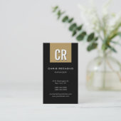 垂直ブラウニーベージュストライプホワイト名刺 名刺 (スタンド正面)