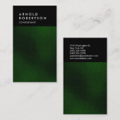 垂直ブラックグリーン品質トレンディー 名刺 (正面/裏面)