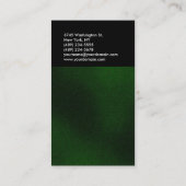 垂直ブラックグリーン品質トレンディー 名刺 (裏面)