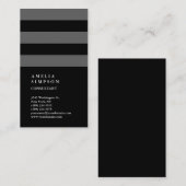 垂直ブラックグレーストライプのトレンディーコンサルタント 名刺 (正面/裏面)