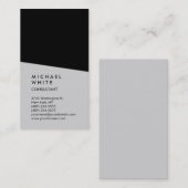 垂直ブラックグレープロフェッショナルトレンディー 名刺 (正面/裏面)