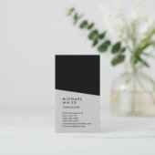 垂直ブラックグレープロフェッショナルトレンディー 名刺 (スタンド正面)