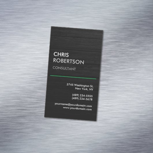 垂直ブラックグレー魅力的 マグネット名刺 (インサイチュ)