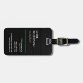 垂直ブラックグレー魅力的 ラゲッジタグ (正面横)