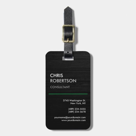 垂直ブラックグレー魅力的 ラゲッジタグ (正面縦)