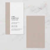 垂直プレミアムリネンミニマルモダンリスト 名刺 (正面/裏面)