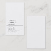 垂直プレーンシンプルトレンディー白 名刺 (正面/裏面)