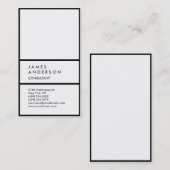 垂直プレーンシンプル白黒シック魅力的 名刺 (正面/裏面)