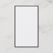 垂直プレーンシンプル白黒シック魅力的 名刺 (裏面)