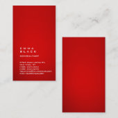 垂直プレーン印象的な赤いホワイトコンサルタント 名刺 (正面/裏面)