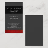 垂直プレーン赤グレーのコンサルタントの名刺 名刺 (正面/裏面)