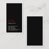 垂直プレーン黒の赤の白のコンサルタ縁どント 名刺 (正面/裏面)