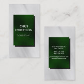 垂直プレーン・グレー・グリーン魅力的なビジネス・カード 名刺 (正面/裏面)
