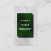 垂直プレーン・グレー・グリーン魅力的なビジネス・カード 名刺 (裏面)
