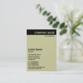 垂直ヘッダー – ブラックウォームグレーCCCC99 名刺 (スタンド正面)