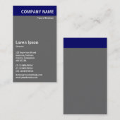 垂直ヘッダー – 青(グレーと白) 名刺 (正面/裏面)