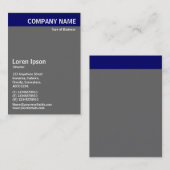 垂直ヘッダー – 青(グレーと白) 名刺 (正面/裏面)