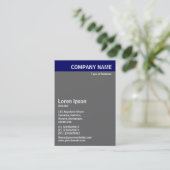 垂直ヘッダー – 青(グレーと白) 名刺 (スタンド正面)