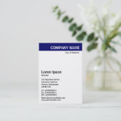 垂直ヘッダー – 青（白） 名刺 (スタンド正面)