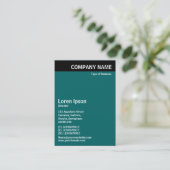 垂直ヘッダー – 黒(ティール（緑がかった色）0066666) 名刺 (スタンド正面)