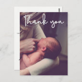 垂直ベビー誕生のお知らせとありがとうございます ポストカード (正面/裏面)
