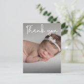 垂直ベビー誕生のお知らせとありがとうございます ポストカード (スタンド正面)