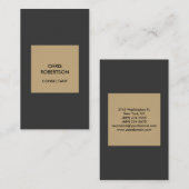 垂直ベージュグレーコンテンポラリー名刺 名刺 (正面/裏面)