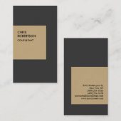 垂直ベージュグレーユニーク名刺 名刺 (正面/裏面)