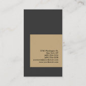 垂直ベージュグレーユニーク名刺 名刺 (裏面)