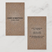垂直ベージュ木工効果名刺 名刺 (正面/裏面)