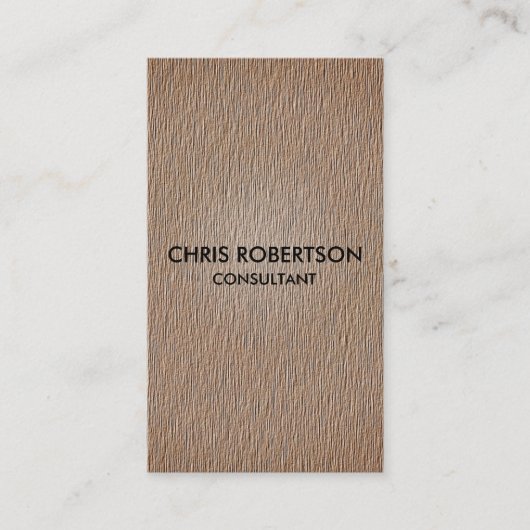 垂直ベージュ木工効果名刺 名刺 (正面)